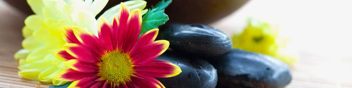 Hot stones and flowers at Wrexham beautician