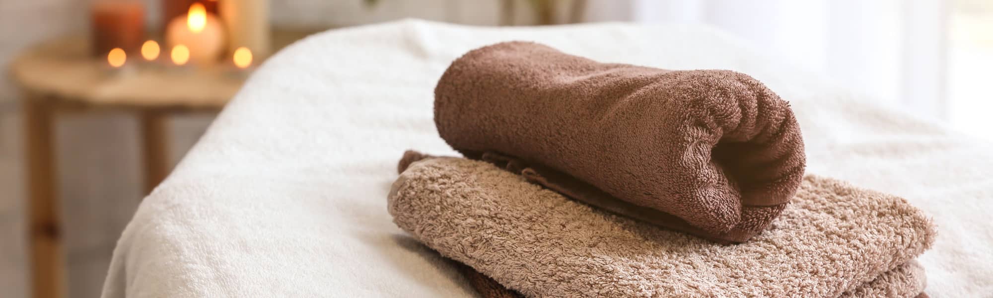 Towels in beauty therapy room in Wrexham