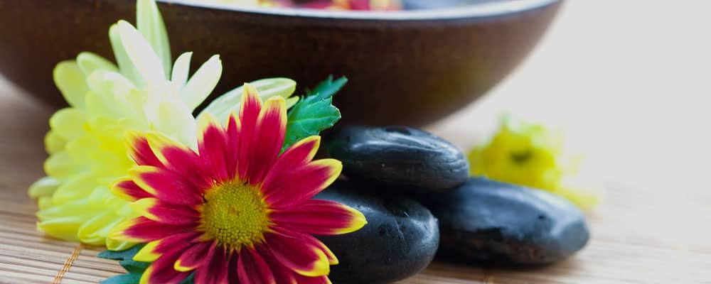 Hot stones and flowers at Wrexham beautician