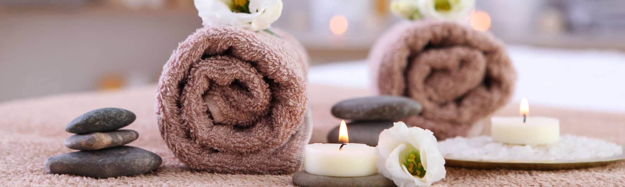 Towels, candles and hot stones at Wrexham beauticians